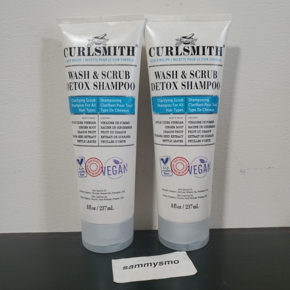 CURLSMITH Wash & Scrub Detox Shampoo, All Hair Types 8 fl oz x2 - Picture 1 of 3